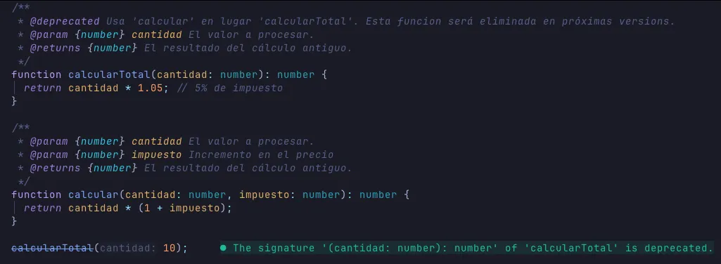 deprecated tag